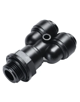 SWIVEL MALE Y BSPP THREAD G1/2 , TUBE SIZE OD10, BLACK - HRWT10G04B