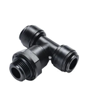 SWIVEL MALE BRANCH TEE BSPP THREAD G1/2 , TUBE SIZE OD12, BLACK - HRPT12G04B