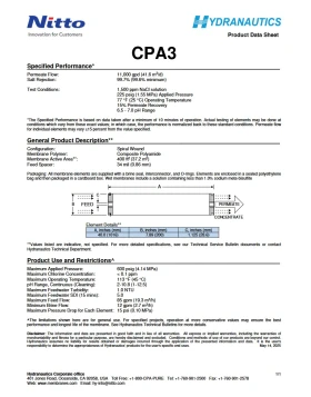 8inch BRACKISH WATER REVERSE OSMOSIS MEMBRANE NITTO SERIES CPA3 (high salt rejection)-CPA3