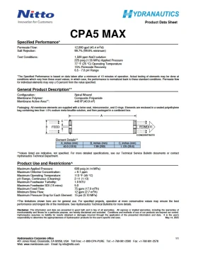 8inch BRACKISH WATER REVERSE OSMOSIS MEMBRANE NITTO SERIES CPA5 (high salt rejection)-CPA5