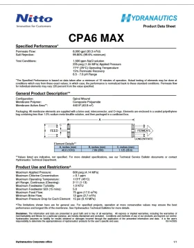 8inch BRACKISH WATER REVERSE OSMOSIS MEMBRANE NITTO SERIES CPA6 (high salt rejection)-CPA6