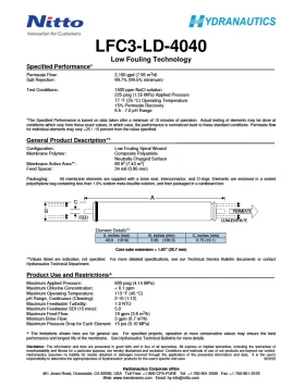 4inch REVERSE OSMOSIS MEMBRANE NITTO SERIES LFC3 (low fouling)-LFC3-LD-4040