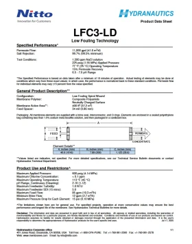 8inch REVERSE OSMOSIS MEMBRANE NITTO SERIES LFC3 (low fouling)-LFC3-LD