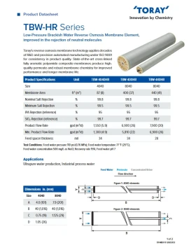 8inch BRACKISH WATER REVERSE OSMOSIS MEMBRANE TORAY (Low Pressure) - TBW-440HR