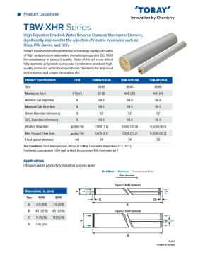 8inch BRACKISH WATER REVERSE OSMOSIS MEMBRANE TORAY (High Rejection) - TBW-440XHR