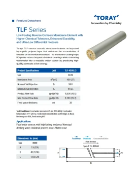 8inch BRACKISH WATER REVERSE OSMOSIS MEMBRANE TORAY (Low Fouling) - TLF-400ULD