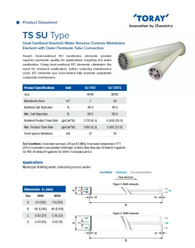 8inch REVERSE OSMOSIS MEMBRANE TORAY HOT SANITIZABLE - SU-720TS