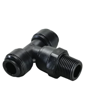 SWIVEL MALE BRANCH TEE BSPT(R) THREAD R1/4 , TUBE SIZE OD10, BLACK - HRPT10R02B