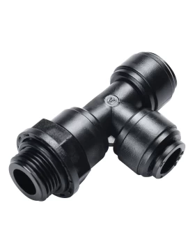 SWIVEL MALE RUN TEE BSPP THREAD G1/8, TUBE SIZE OD6, BLACK - HRST06G01B