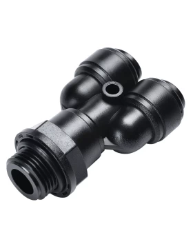 SWIVEL MALE Y BSPP THREAD G1/4 , TUBE SIZE OD8, BLACK - HRWT08G02B
