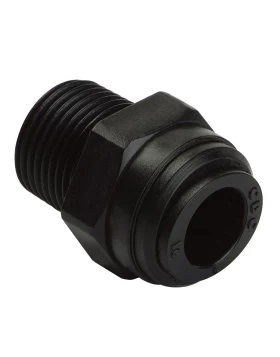 MALE CONNECTOR  THREAD R1/8 , TUBE SIZE OD8, BLACK - HPC08R01B