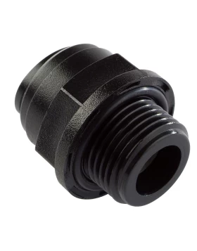 MALE CONNECTOR  THREAD R1/8 , TUBE SIZE OD8, BLACK - HPC08G01B