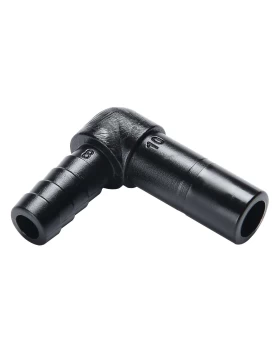 STEM BARB ELBOW CONNECTOR OD10 - OD8 BLACK - HLJB1008B