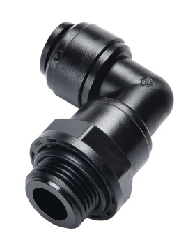 SWIVEL MALE ELBOW BSPT(R) THREAD R1/2 , TUBE SIZE OD10, BLACK - HRPL10G04B