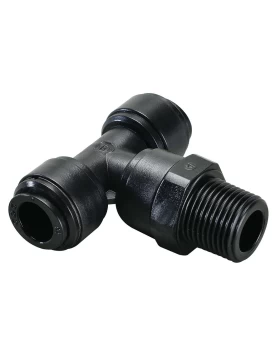 SWIVEL MALE BRANCH TEE BSPT(R) THREAD R1/4 , TUBE SIZE OD8, BLACK - HRPT08R02B