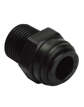 MALE CONNECTOR  THREAD R1/4 , TUBE SIZE OD8, BLACK - HPC08G02B