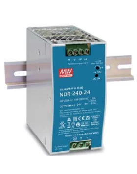 ΤΡΟΦΟΔΟΤΙΚΟ ΡΑΓΑΣ 240W/24VDC/10A PFC SLIM NDR-240-24 MEAN WELL