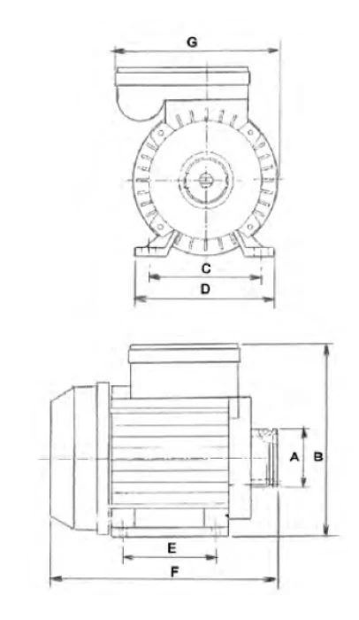 (Preview 3) SINGLE-PHASE ELECTRIC MOTOR 550W 230V 50HZ MODEL DE845 WITH 4-POLE DESIGN AND 