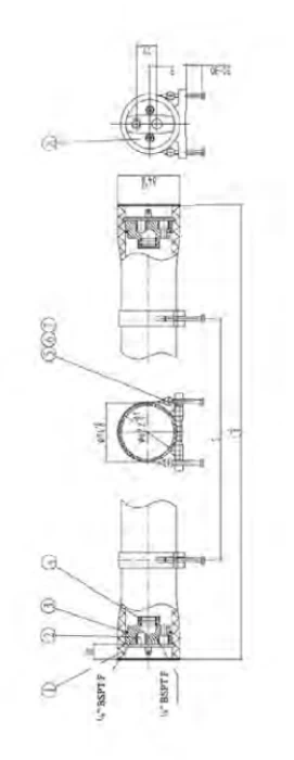 (Preview 1) FRP MEMBRANE HOUSING 2.5″ END-PORT MODEL, SUITABLE FOR 40 INCH RO ELEMENTS - H