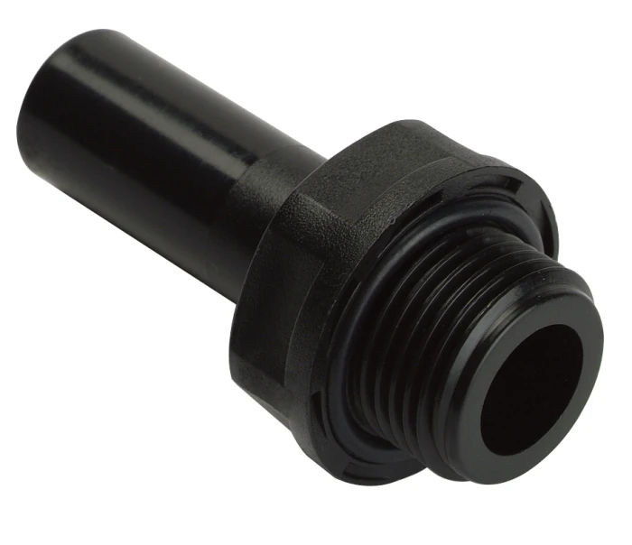 (Preview 1) STEM ADAPTER BSPP THREAD G1/2 , TUBE SIZE OD15, BLACK - HCJ15G04B