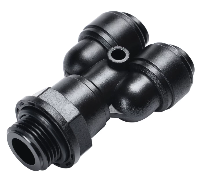 (Preview 1) SWIVEL MALE Y BSPP THREAD G1/4 , TUBE SIZE OD10, BLACK - HRWT10G02B