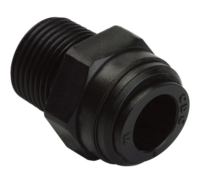 (Preview 1) MALE CONNECTOR  THREAD 1/2NPT , TUBE SIZE OD12, BLACK - HPC12-N04B