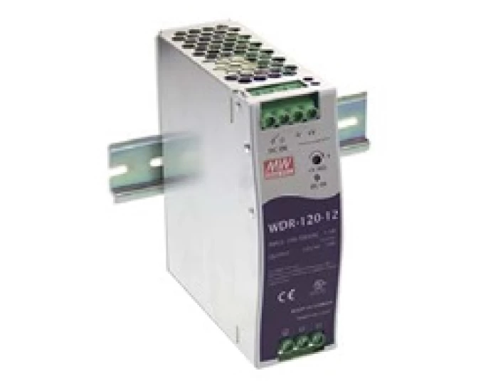 (Preview 1) ΤΡΟΦΟΔΟΤΙΚΟ ΡΑΓΑΣ 120W/24VDC/5A SLIM WIDE INPUT 1Φ, 2Φ WDR-120-24 MEAN WELL