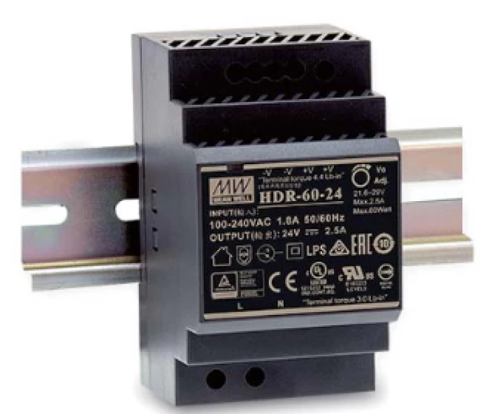 (Preview 1) DIN RAIL POWER SUPPLY 60W/24VDC/2.5A ULTRA SLIM HDR-60-24 MEAN WELL