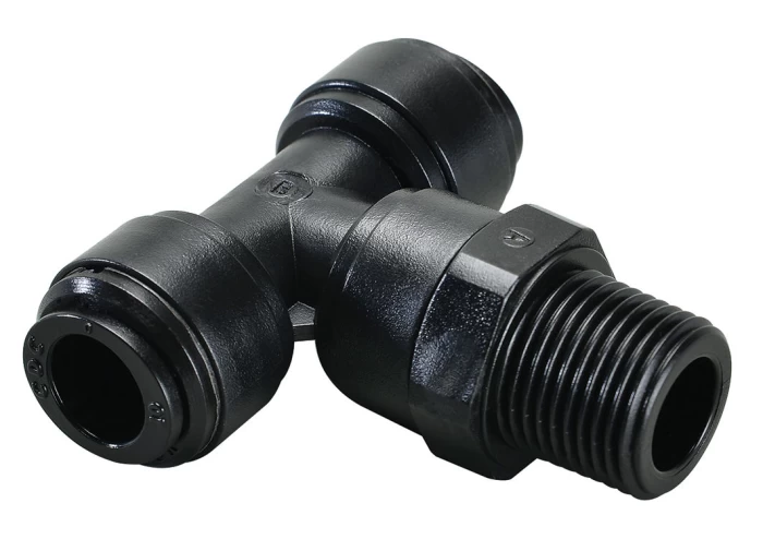 SWIVEL MALE BRANCH TEE BSPT(R) THREAD R1/8 , TUBE SIZE OD8, BLACK - HRPT08R01B