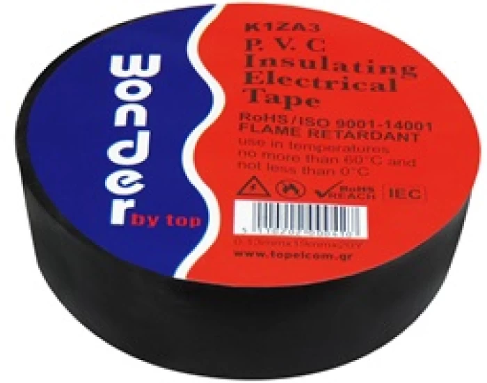 ΤΑΙΝΙΑ ΜΟΝΩΤΙΚΗ PVC 0.13X19X20Y ΜΑΥΡΗ K1ZA3 WND
